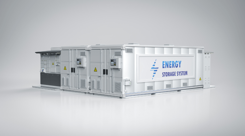 3D rendering of an energy storage system.