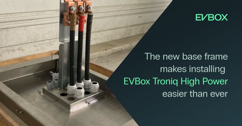 The new base frame makes installing EVBox Troniq Modular easier than ever.