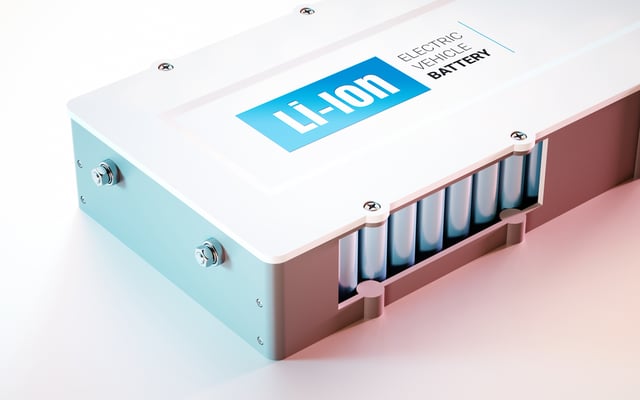 A lithium-ion electric car battery.